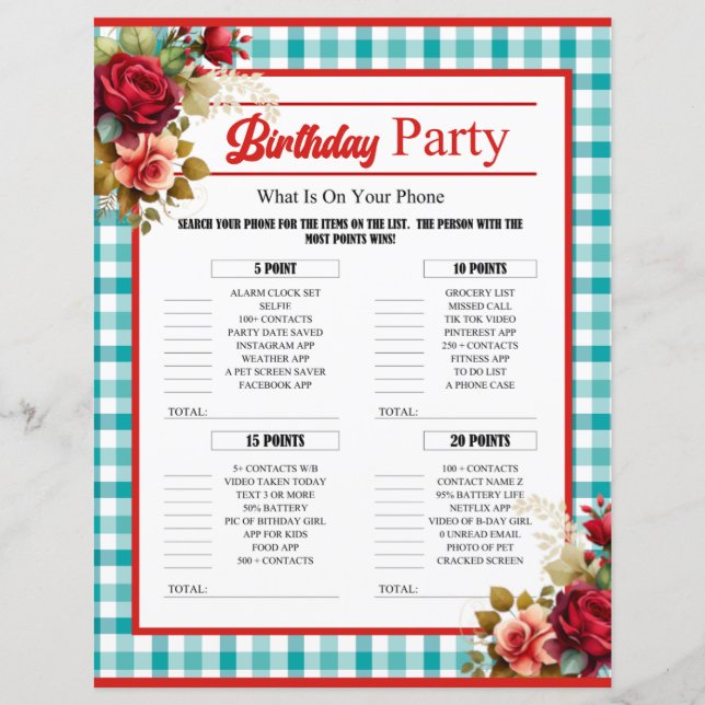 Classic Blue Birthday Party On Your Phone Game (Front)