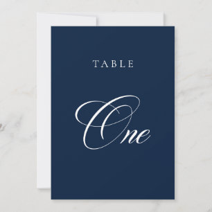 Classic Blue Calligraphy Wedding Table Number