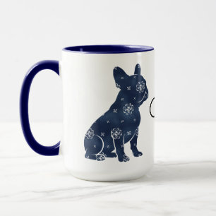Classic Blue French Bulldog Tie-Dye White Ethnic Mug