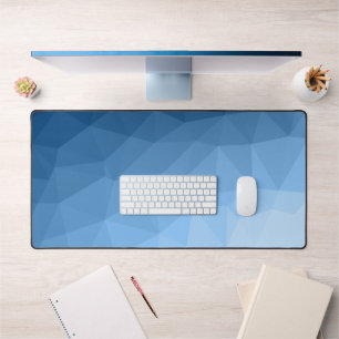 Classic Blue geometric mesh ombre pattern Desk Mat