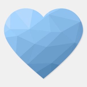 Classic Blue geometric mesh ombre pattern Heart Sticker