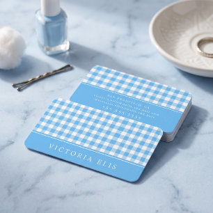 Classic Blue Gingham Business Card