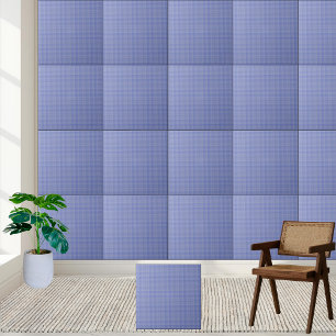 Classic Blue Gingham Chequered Ceramic Tile