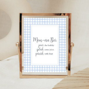 Classic Blue Gingham Mum Osa Bar Poster