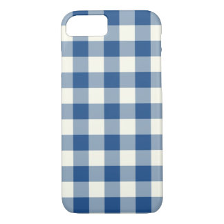 Classic Blue Gingham Pattern iPhone 7 Case