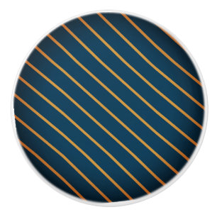 Classic Blue Gold Striped Ceramic Pull