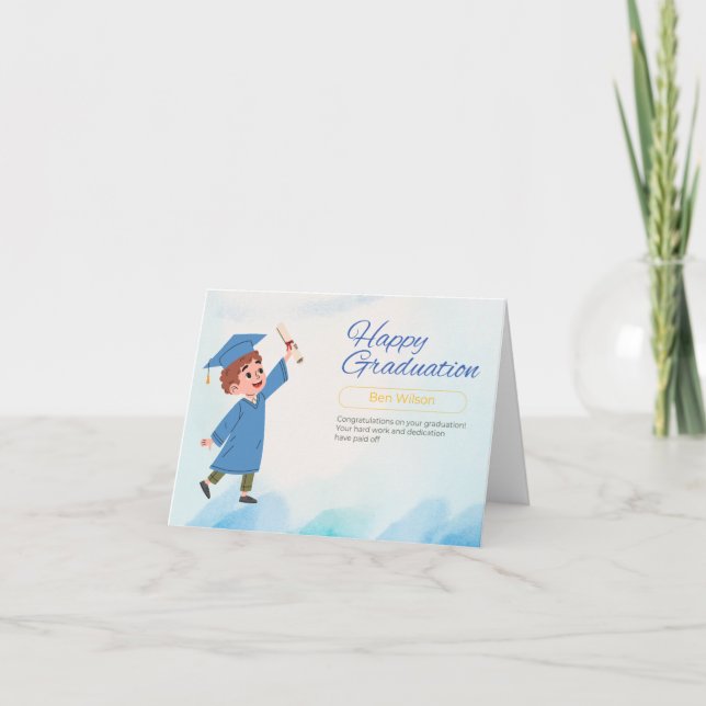 Classic Blue Graduation Card (Front)