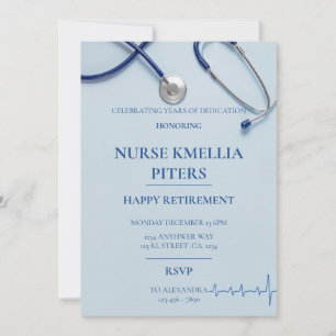 Classic Blue Healthcare Stethoscope Invitation
