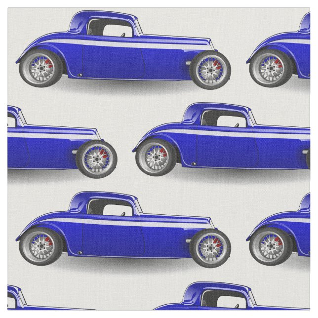 Classic Blue Hot Rod Fabric (Close Up)