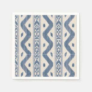Classic Blue Ikat on Cream, Bar Cart Napkin