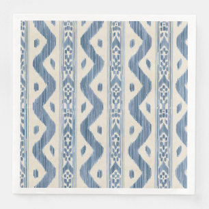 Classic Blue Ikat, Woven Table Stripe Napkin