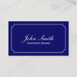 Classic Blue Investment Banker Business Card