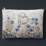 Classic Blue Ivory Romantic Flower Bridesmaid  Accessory Pouch<br><div class="desc">Introducing our elegant 3D Blue and White Flower Garden Bridal Party Accessory Pouch. This stunning bag features delicate blue and white flowers that pop out, creating a beautiful 3D effect. The soft colour combination adds a pure and serene touch, making it perfect for bridal parties. Easy to personalise with your...</div>