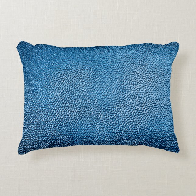 Classic blue leather background texture closeup.bl decorative cushion (Front)
