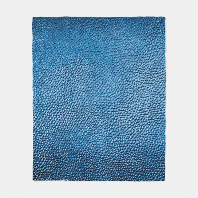Classic blue leather background texture closeup.bl fleece blanket (Front)