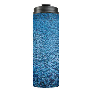 Classic blue leather background texture closeup.bl thermal tumbler