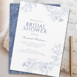 Classic Blue Line Drawn Floral Bridal Shower  Invitation<br><div class="desc">Elegant Blue Line Drawn Floral Bridal Shower Invitation
This gorgeous bridal shower invitation will add just the perfect touch of elegance to your event.</div>