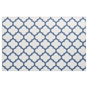 Classic Blue Moroccan Trellis Pattern Fabric