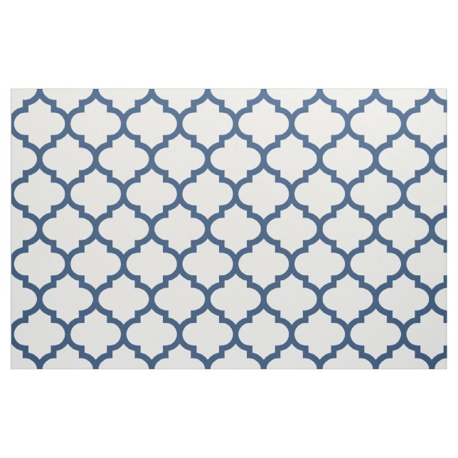 Classic Blue Moroccan Trellis Pattern Fabric (Fat Quarter)