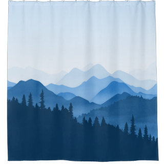 Classic Blue Mountains Shower Curtain