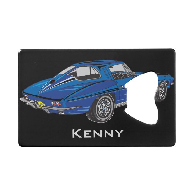 Classic Blue Mustang Design Bottle Opener (Front (Horizontal))