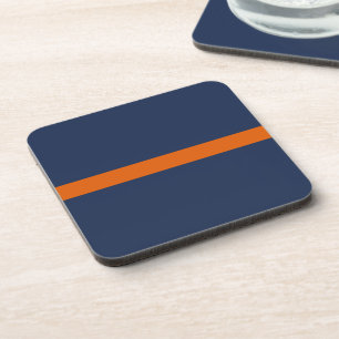 Classic Blue Orange Stripe Coaster