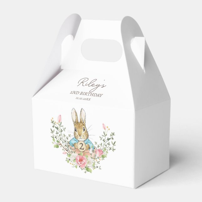 Classic Blue Peter the Rabbit Birthday Favour Box (Front Side)