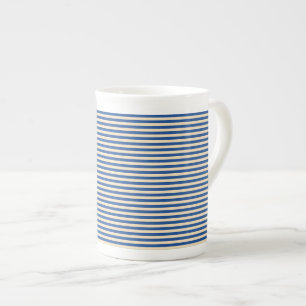 Classic Blue Pinstripe Bone China Mug