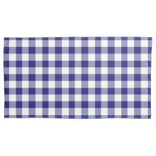 Classic Blue Plaid Gingham Pattern Pillowcase