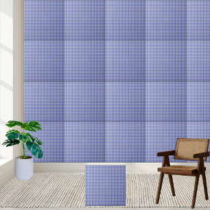 Classic Blue Plaid Pattern- Stylish & Timeless Ceramic Tile