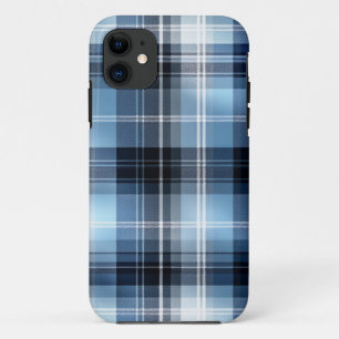 Classic Blue Plaid Pattern – Trendy Tartan Design iPhone 11 Case