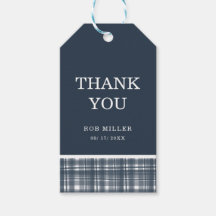 Classic Blue Plaid Thank You Birthday Party