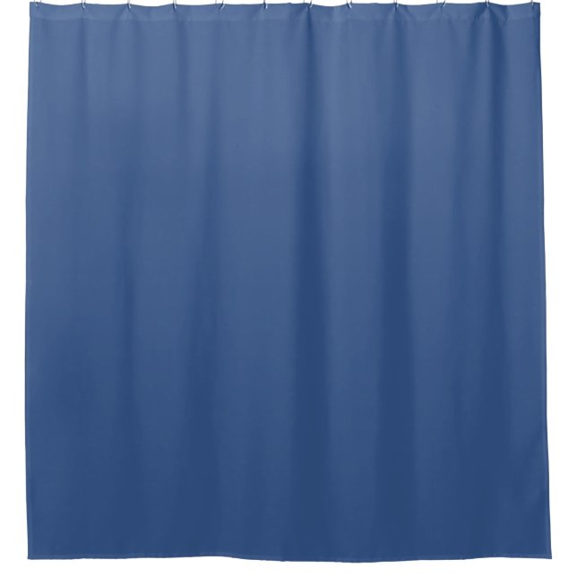 Classic Blue Plain Solid Colour Shower Curtain (Front)