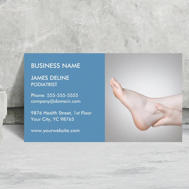 Classic Blue Podiatrist Business Card Template (Creator Uploaded)