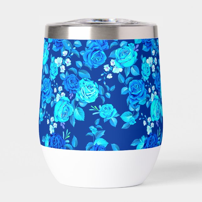Classic Blue Rose Flowers Pattern-87600 (Front)