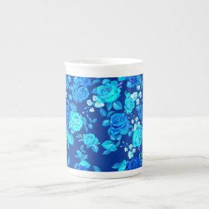 Classic Blue Rose Flowers Pattern-87600 Bone China Mug
