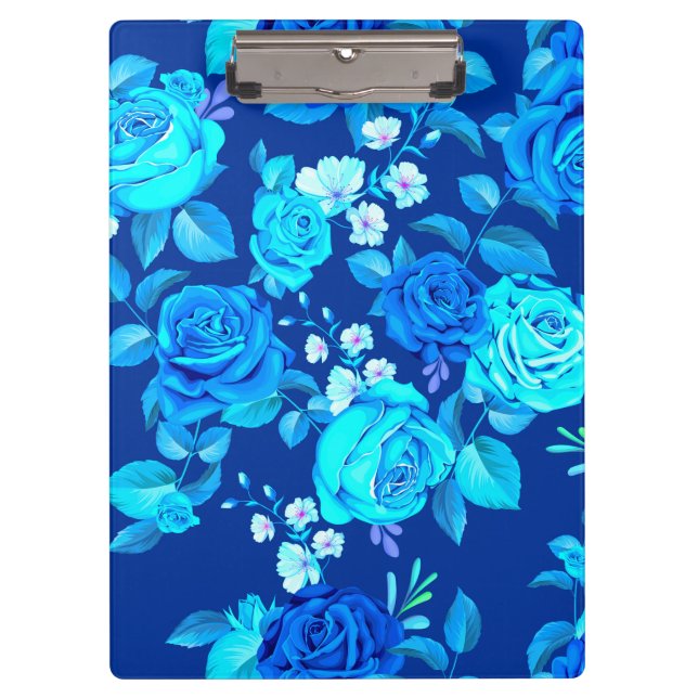 Classic Blue Rose Flowers Pattern-87600 Clipboard (Front)