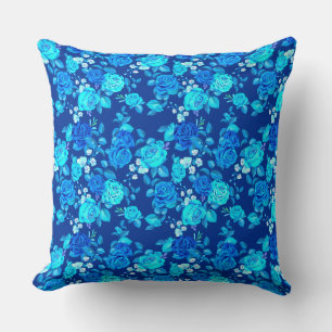 Classic Blue Rose Flowers Pattern-87600 Cushion