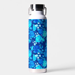 Classic Blue Rose Flowers Pattern-87600 Water Bottle