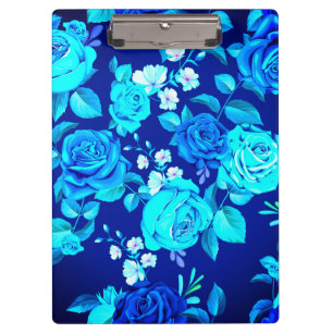 Classic Blue Rose Flowers Pattern-876 Clipboard