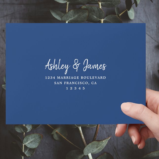 Classic Blue Self-Addressed RSVP Envelope (Creator Uploaded)