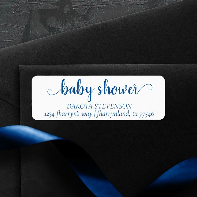 Classic Blue Shower | Cool Cerulean Return Address Label (Creator Uploaded)