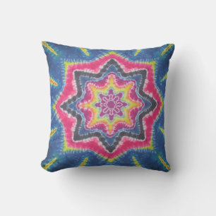 Classic Blue Star Tie Dye American MoJo Pillow
