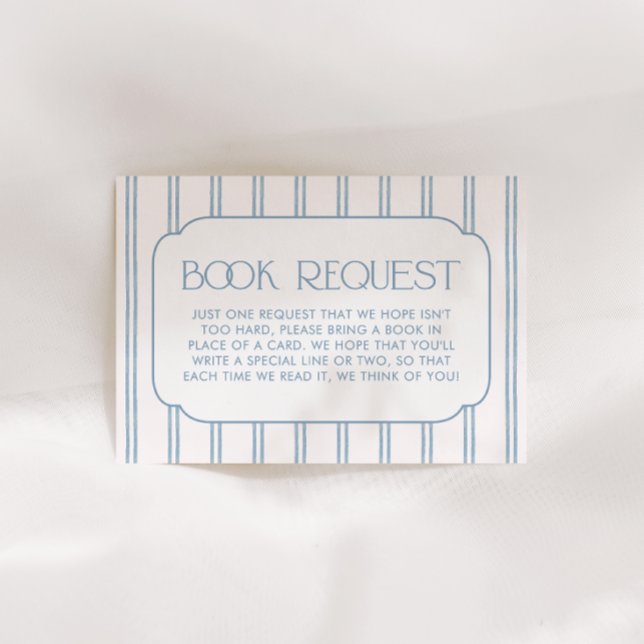 Classic Blue Striped Books for Baby Enclosure Card (Creator Uploaded)