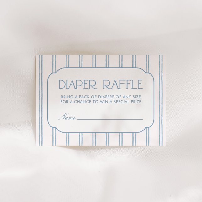 Classic Blue Striped Diaper Raffle Enclosure Card (Creator Uploaded)