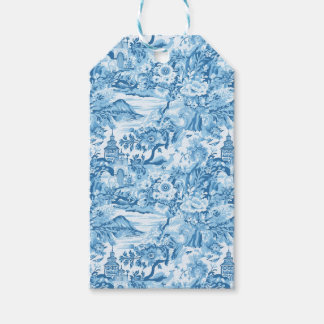 Classic Blue Toile Landscape Gift Tags