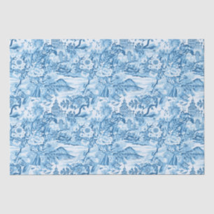 Classic Blue Toile Landscape Tissue Paper