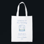 Classic Blue Watercolor Crest Wedding Welcome Bag<br><div class="desc">This wedding welcome bag design features a crest made up of my original watercolor illustrations.</div>