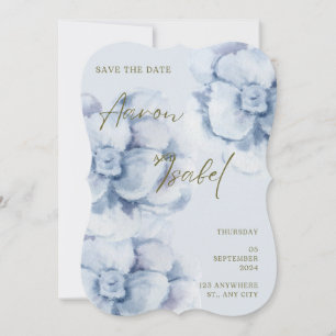 Classic Blue Wedding Invitation 