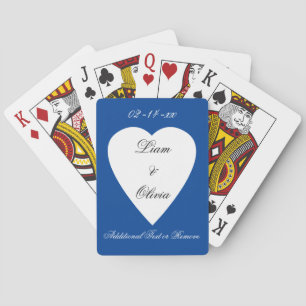 Classic Blue Wedding Playing Cards